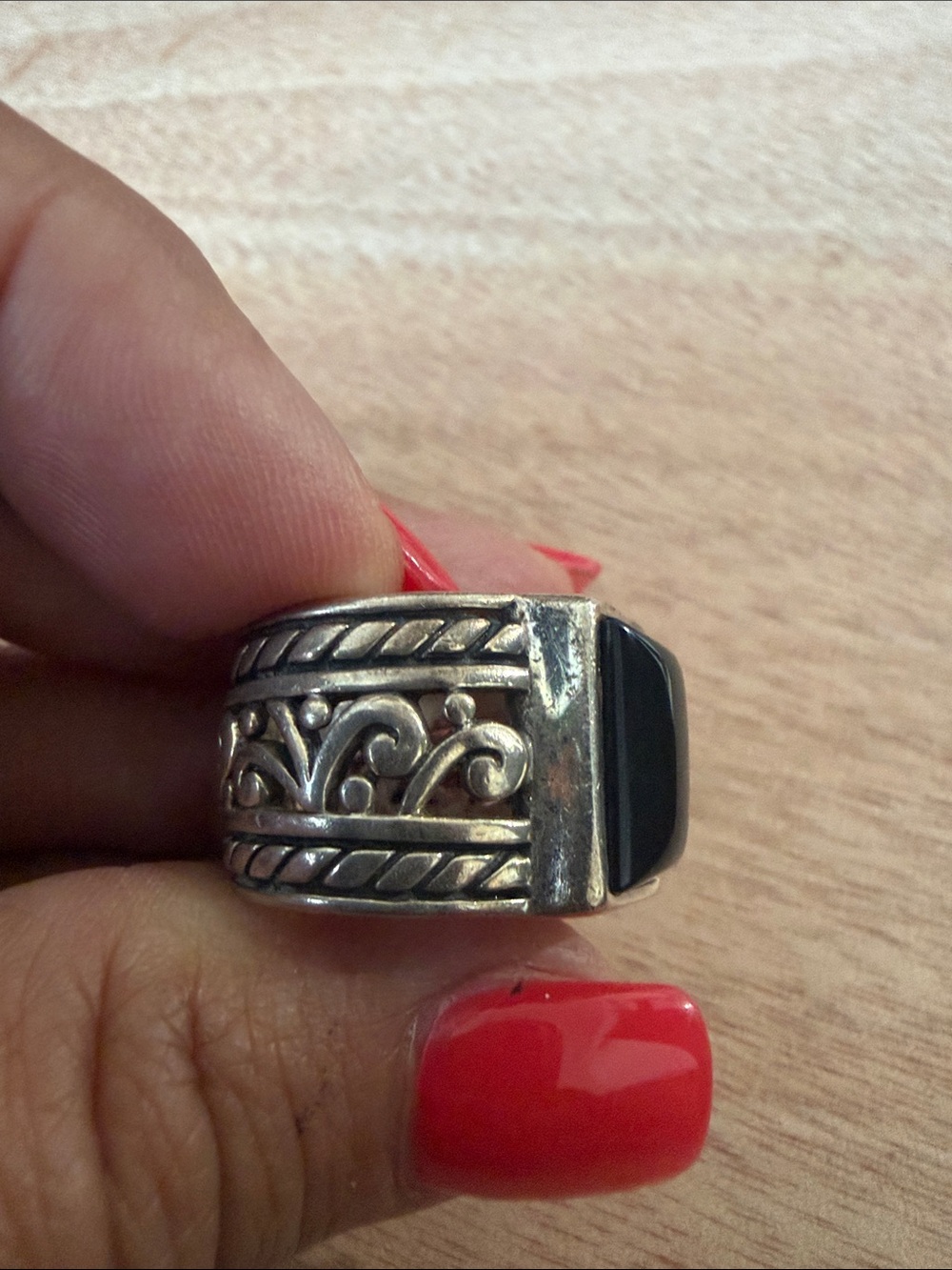 Silpada Sterling Silver Black Onyx womens Statement Ring size 6 - Picture 3 of 4
